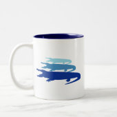 Tasse 2 Couleurs Crocodile Aligné (Bleu) (Gauche)