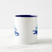 Tasse 2 Couleurs Crocodile Aligné (Bleu) (Centre)