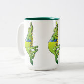 Tasse 2 Couleurs Crocodile de plongée (Devant gauche)