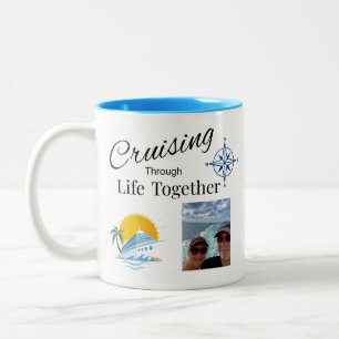 Tasse 2 Couleurs Croisière Personnalisée à Travers la Vie Ensemble