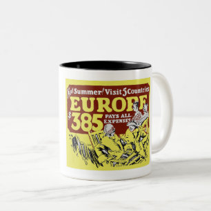Tasse 2 Couleurs CROISIÈRE vintage DES ANNÉES 1920 EN EUROPE AD