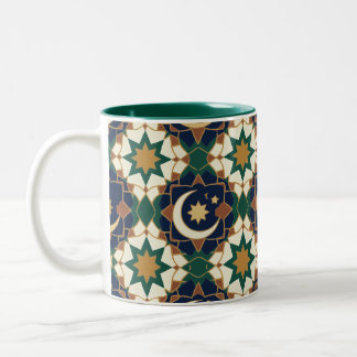 Tasse 2 Couleurs Croissant de Ramadan islamique géométrique sans co