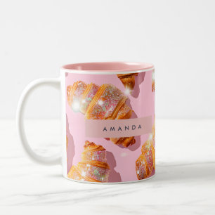 Tasse 2 Couleurs Croissant de style personnalisé avec éclat