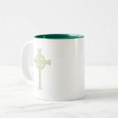 Tasse 2 Couleurs Croix celtique verte (Devant gauche)