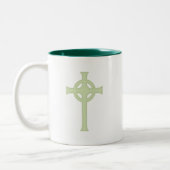 Tasse 2 Couleurs Croix celtique verte (Gauche)