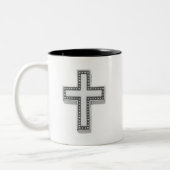 Tasse 2 Couleurs Croix chrétienne argentée/Pâques (Gauche)