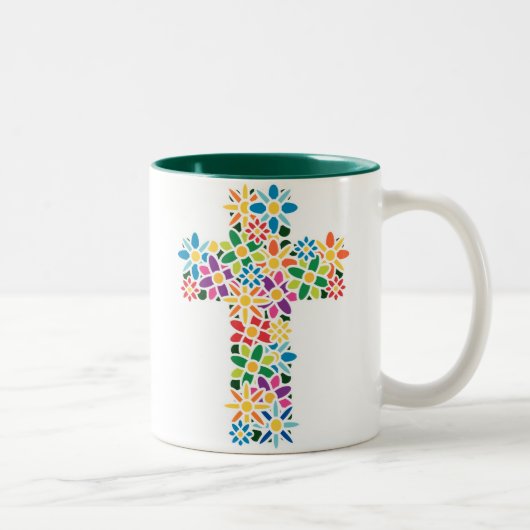 Tasse 2 Couleurs Croix de fleur (Droit)
