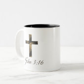 Tasse 2 Couleurs Croix évangélique chrétienne (Devant gauche)