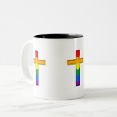 Tasse 2 Couleurs Croix gay (Devant gauche)