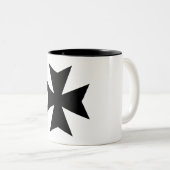 Tasse 2 Couleurs Croix maltaise noire (Devant droit)