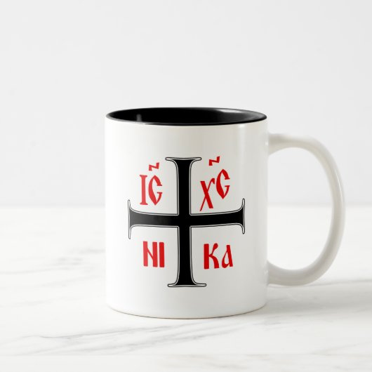 Tasse 2 Couleurs Croix orthodoxe orientale (Droit)