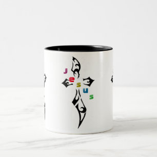 Tasse 2 Couleurs Croix religieuse