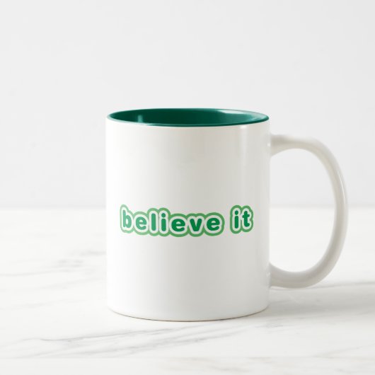 Tasse 2 Couleurs Croyez-Le (Vert) (Droit)