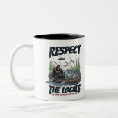 Tasse 2 Couleurs Cryptide Sasquatch Alien UFO Canoë Graphique (Gauche)