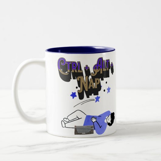 Tasse 2 Couleurs Ctrl + Alt + Tapis | Drôle Programmer & Nap Love (Gauche)
