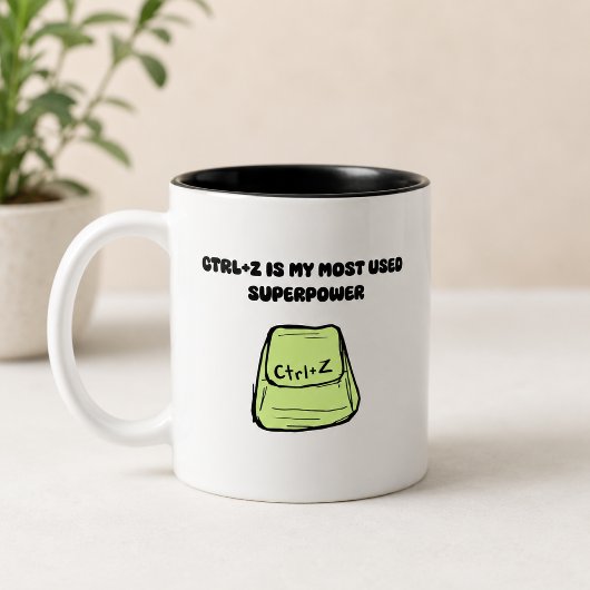 Tasse 2 Couleurs Ctrl+Z Superpouvoir Commande Annuler Humour Tech D