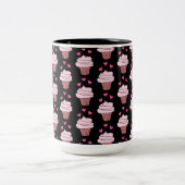 Tasse 2 Couleurs Cubes Cupcakes Noir Et Rose (Centre)