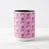 Tasse 2 Couleurs Cubes Cupcakes Rose (Centre)