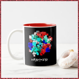 Tasse 2 Couleurs Cubes personnalisés Abstraits en gras