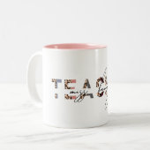 Tasse 2 Couleurs Cuire animal Imprimer et rose Nom de l'enseignant  (Devant gauche)