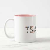 Tasse 2 Couleurs Cuire animal Imprimer et rose Nom de l'enseignant  (Gauche)