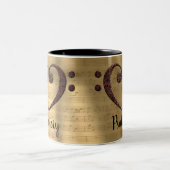 Tasse 2 Couleurs Cuivre Double basse Clé Coeur Psalterie (Centre)