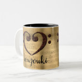 Tasse 2 Couleurs Cuivre Double basse Clef Heart Bouzouki (Devant gauche)