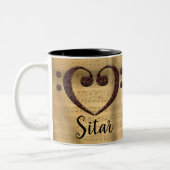 Tasse 2 Couleurs Cuivre double basse Clef Heart Sitar (Gauche)