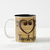 Tasse 2 Couleurs Cuivre Double basse Clef Heart Tambura (Gauche)