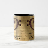 Tasse 2 Couleurs Cuivre Double basse Clef Heart Tambura (Centre)