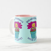 Tasse 2 Couleurs Cultivé à la maison avec amour (Devant gauche)