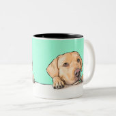 Tasse 2 Couleurs Curieux Chien Comic (Devant droit)