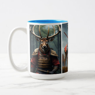 Tasse 2 Couleurs Curiosité majestueuse : Red Deer dans la forêt