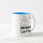 Tasse 2 Couleurs Curious Cat facilement distrait par les joueurs de (Devant droit)