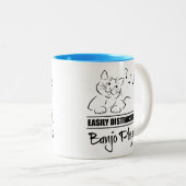 Tasse 2 Couleurs Curious Cat facilement distrait par les joueurs de (Devant droit)