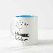 Tasse 2 Couleurs Curious Cat facilement distrait par les joueurs de (Devant gauche)