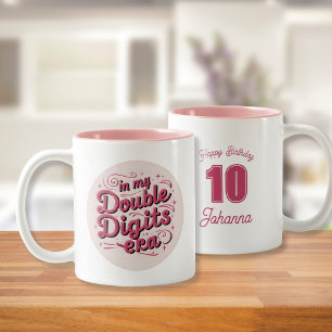 Tasse 2 Couleurs Custom 10th Birthday - Dans mon ère à deux chiffre