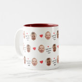 Tasse 2 Couleurs Custom 2 Photo Face Pattern Personalized Text (Devant gauche)
