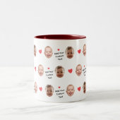 Tasse 2 Couleurs Custom 2 Photo Face Pattern Personalized Text (Centre)