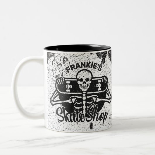 Tasse 2 Couleurs Custom ADD NAME Skull Skate Shop (Gauche)