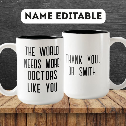 Tasse 2 Couleurs Custom Doctor Appreciation Gift – Thank You