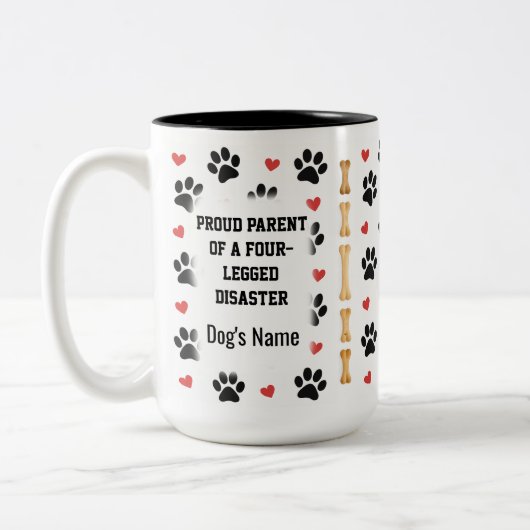 Tasse 2 Couleurs Custom Dog Name Photo Gift (Gauche)