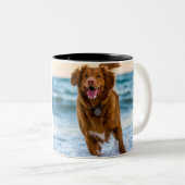 Tasse 2 Couleurs Custom Dog Photo Best DOG Dad Ever personalized (Devant droit)
