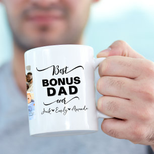 Tasse 2 Couleurs Custom Elegant Meilleur papa bonus jamais Collage 