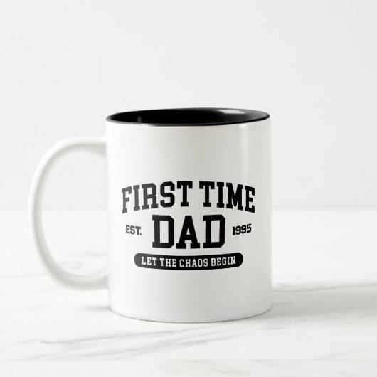 Tasse 2 Couleurs Custom First Time Papa Funny New Papa Fête des pèr (Gauche)