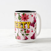 Tasse 2 Couleurs Custom floral butterfly pattern  (Devant droit)