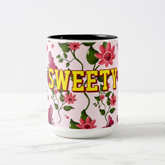 Tasse 2 Couleurs Custom floral butterfly pattern  (Centre)