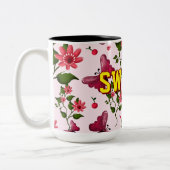 Tasse 2 Couleurs Custom floral butterfly pattern  (Gauche)