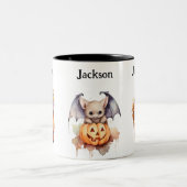 Tasse 2 Couleurs Custom Halloween Bat Pumpkin And  (Centre)