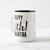 Tasse 2 Couleurs Custom Happy Birthday Mug, cadeau pour les femmes  (Devant gauche)